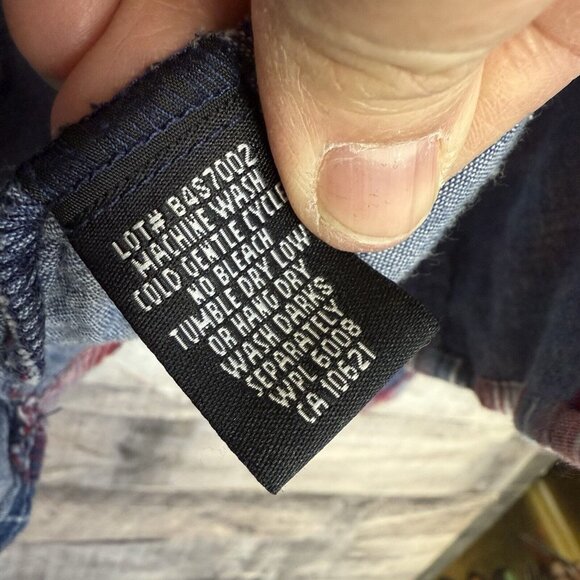 Rock & Roll Cowgirl Western Indian Pearl Snap Long Sleeve Plaid Shirt Sz Medium - Picture 10 of 10